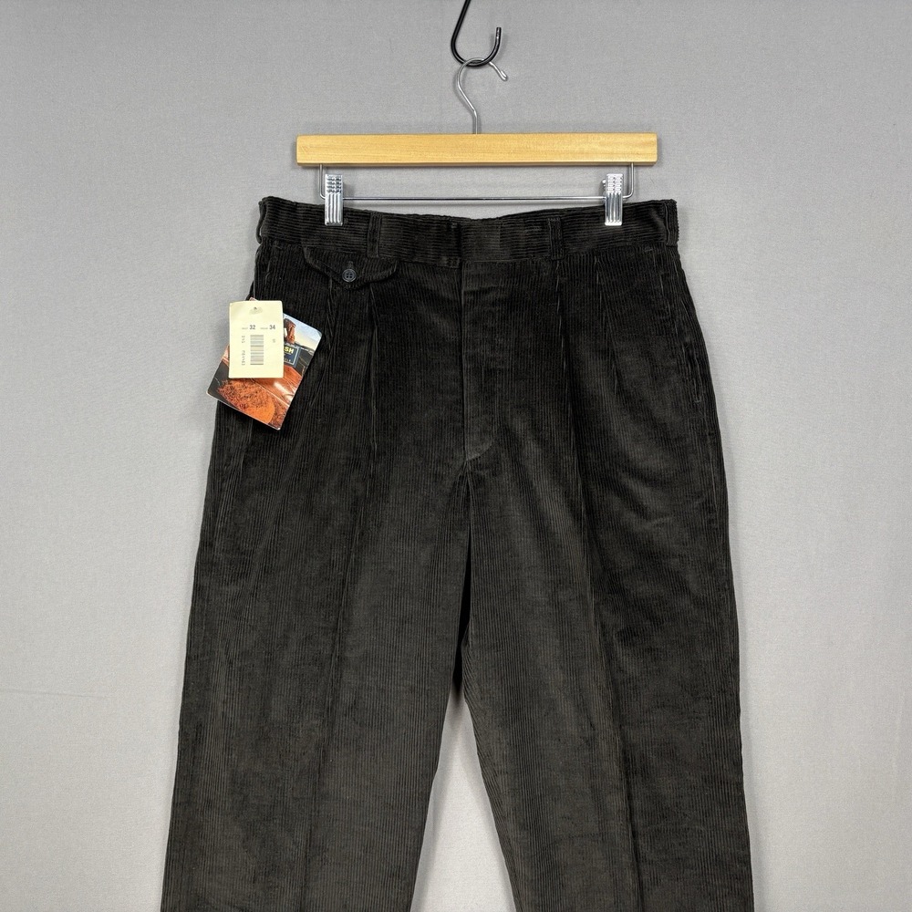 Vtg OshKosh B Gosh Mens Wide Wale Corduroy Dress Pants 34x32 fit 34x34 NWT USA